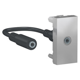 Prise mini jack Unica - 1 module - Alu