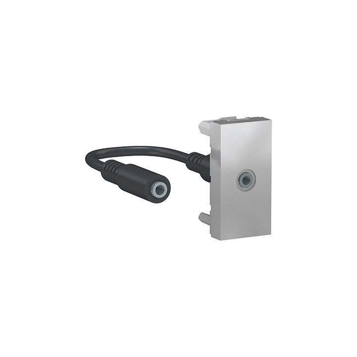 Prise mini jack Unica - 1 module - Alu