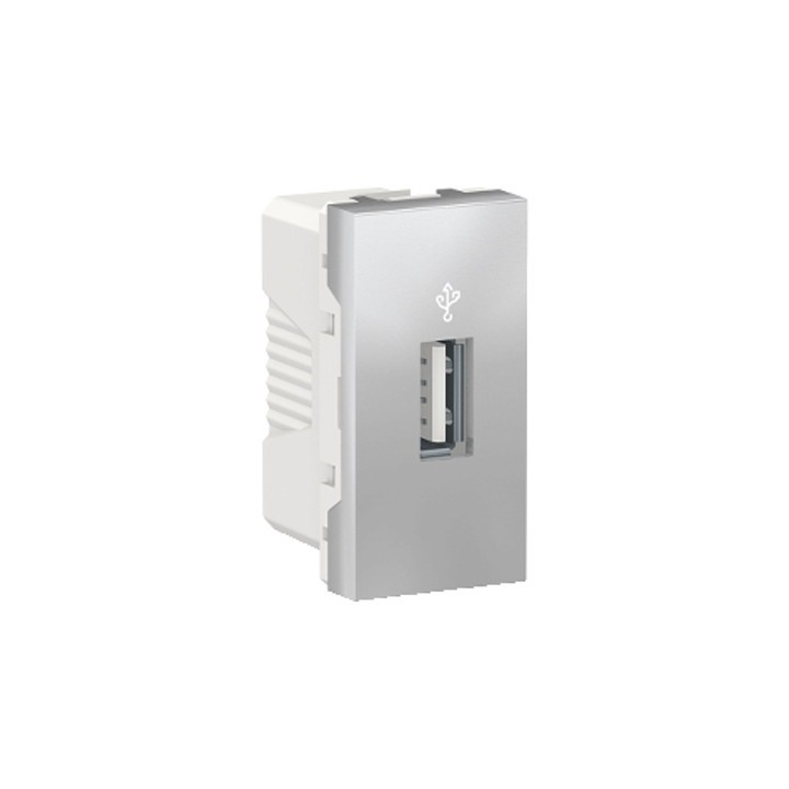 Prise USB 3.0 Unica - 1 module - Alu