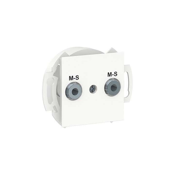 Prise multi services Unica - 2 modules - Blanc