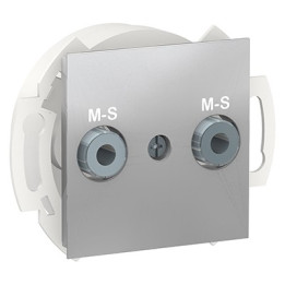 Prise multiservices Unica - 2 modules - Alu
