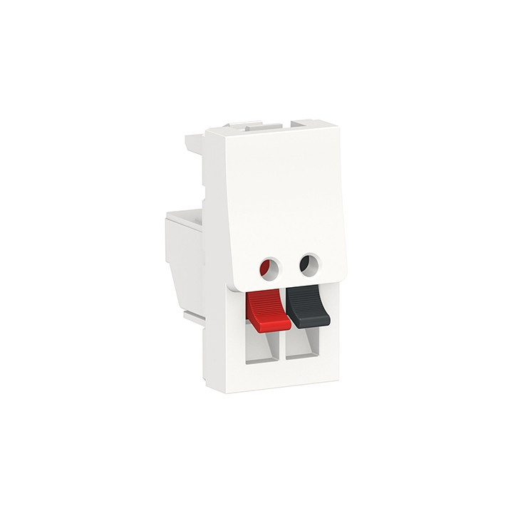 Prise haut-parleurs Unica - 1 module - Blanc