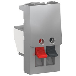 Prise haut-parleurs Unica - 1 module - Alu