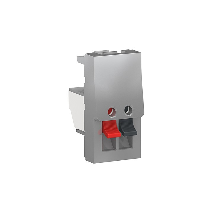 Prise haut-parleurs Unica - 1 module - Alu
