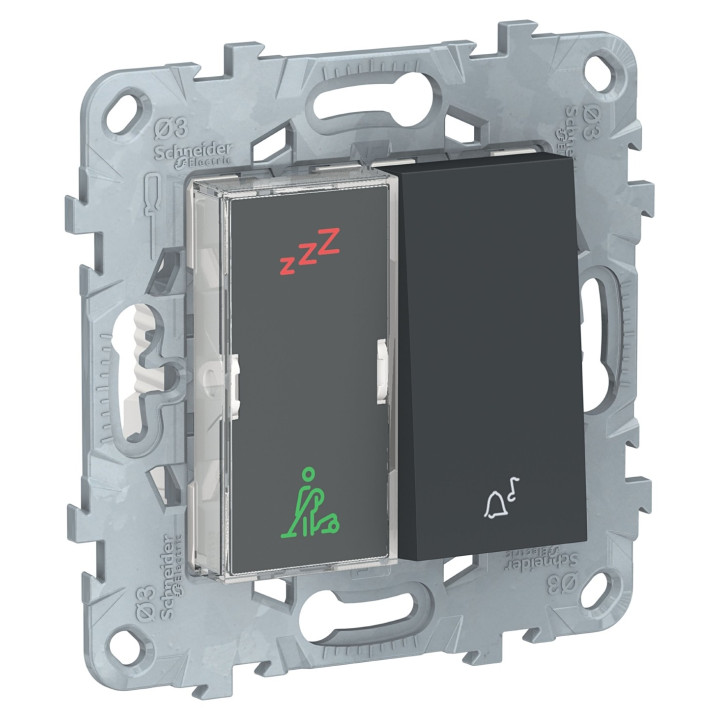 Indicateur pour chambre d'hôtel Unica - Sonnette - 2 voyants - 2 modules - Anthracite