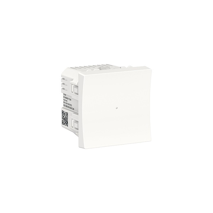 Bouton-poussoir NO Unica Wiser - 2 modules - 10A - Blanc