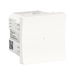 Bouton-poussoir NO Unica Wiser - 2 modules - 10A - Blanc