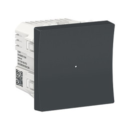 Bouton-poussoir NO Unica Wiser - 2 modules - 10A - Anthracite