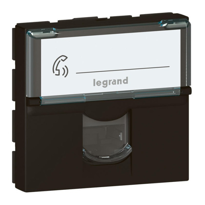 Prise RJ45 Mosaic - Cat.6 FTP - 2 modules - Noir mat