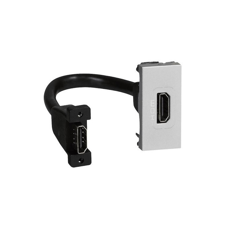 Prise audio vidéo HDMI Type-A Mosaic - Préconnectorisée - 1 module - Alu