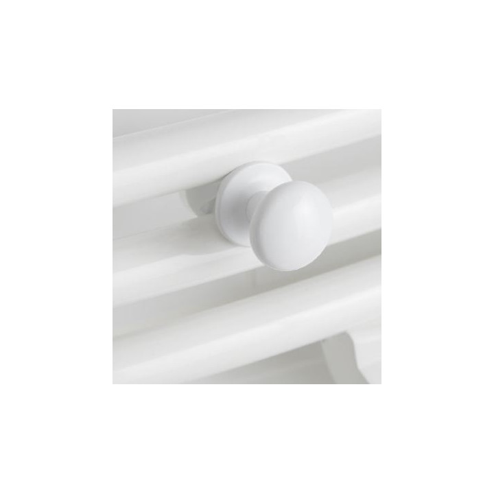 Patère bouton pour sèche-serviettes à tubes ronds - Blanc