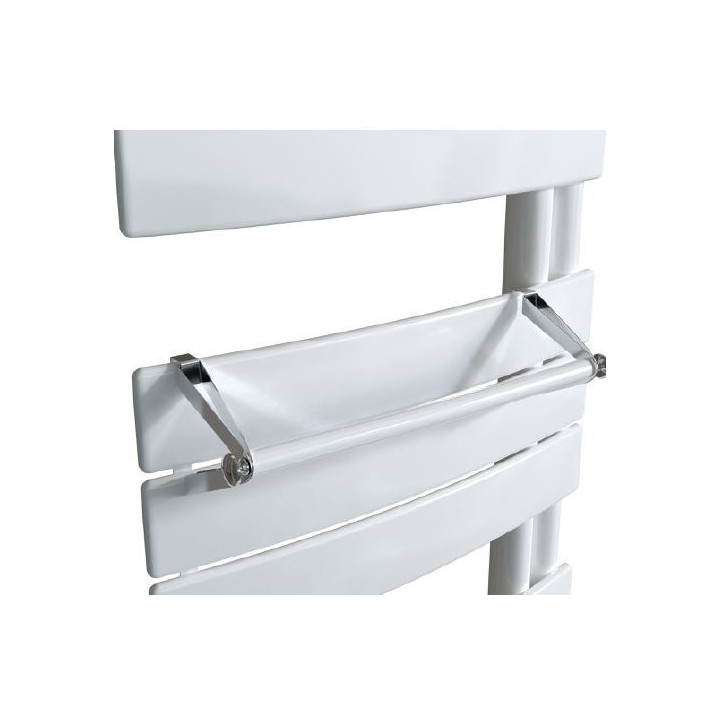 Barre support à embouts pour sèche-serviettes à lames plates - Blanc
