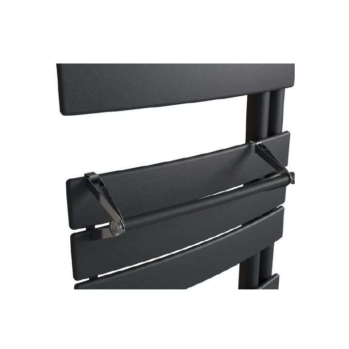 Barre support à embouts pour sèche-serviettes à lames plates - Chrome