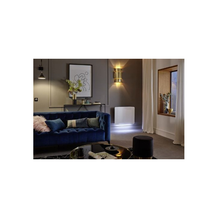 Radiateur électrique Divali Premium connecté - Horizontal - 1500W - Blanc brillant