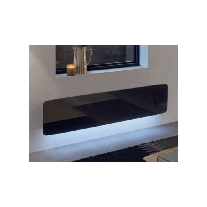 Radiateur électrique Divali Premium connecté - Plinthe - 1500W - Noir brillant