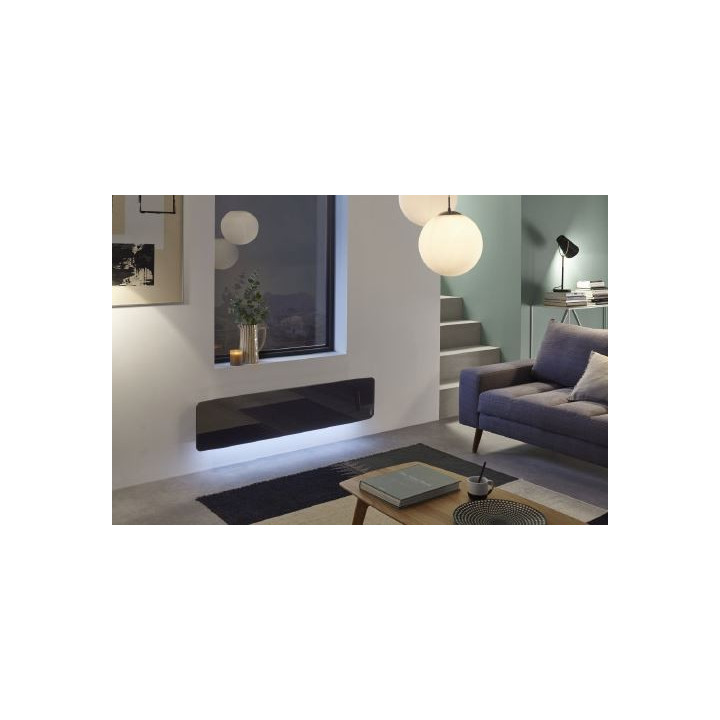 Radiateur électrique Divali Premium connecté - Plinthe - 1500W - Noir brillant