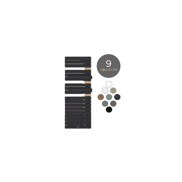 Sèche-serviettes connecté soufflant Allure 3 Virtuose - Mât à gauche - 750+1000W - Gris Ardoise
