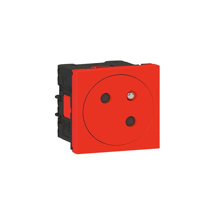 Prise 2P+T Mosaic Link surface - 45° - Rouge