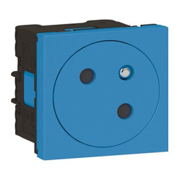 Prise 2P+T Mosaic Link surface - 45° - Bleu