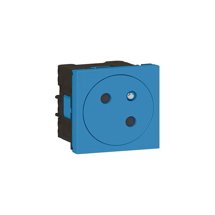 Prise 2P+T Mosaic Link surface - 45° - Bleu