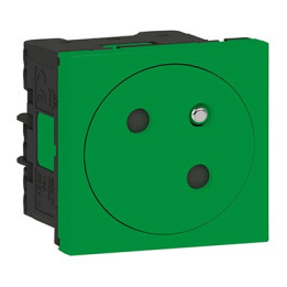 Prise 2P+T Mosaic Link surface - 45° - Vert