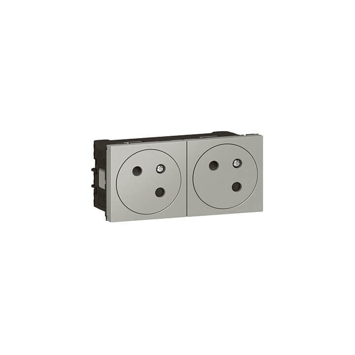 Prise 2P+T Mosaic Link surface - 45° - Alu