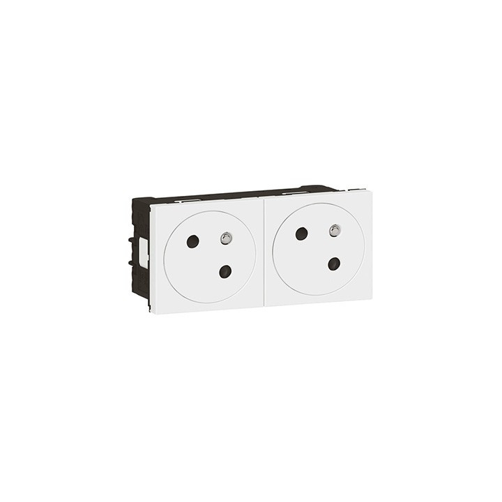 2x Prise 2P+T Mosaic Link surface - 45° - Blanc