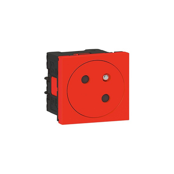 Prise 2P+T Surface Mosaic - 45° - Avec voyant Link - Rouge