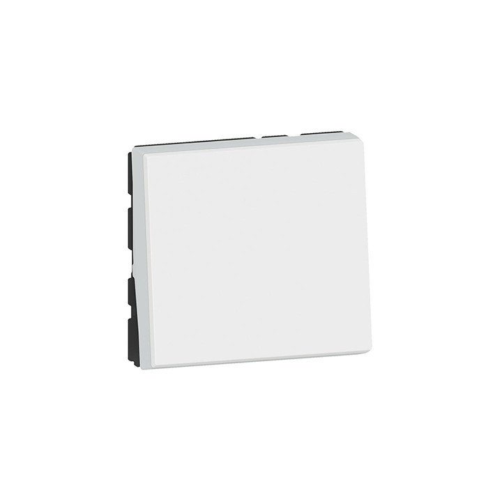 Poussoir Mosaic Easy-LED - 6 AX - 250 V - 1 module - Blanc antimicrobien