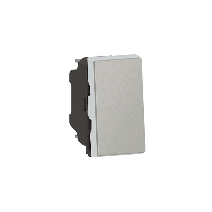 Poussoir Mosaic Easy-LED - 6 AX - 250 V - 1 module - Alu