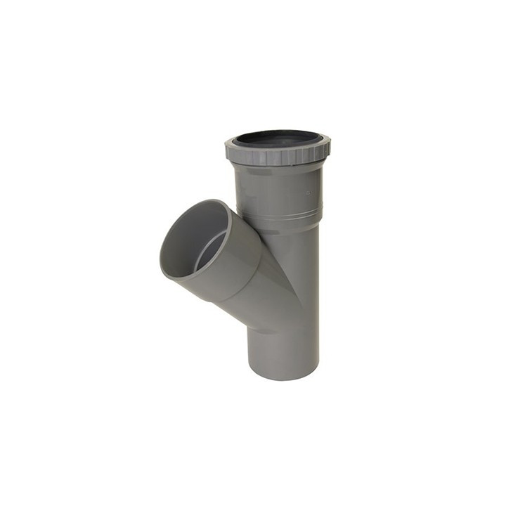 Raccord évacuation - Embranchement simple - Mâle/femelle - 45° - ø100mm
