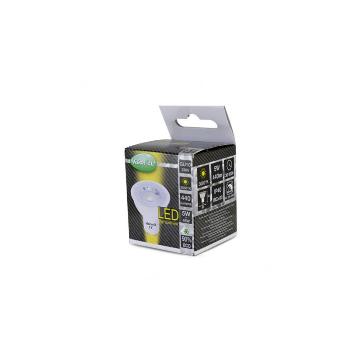 Ampoule LED COB GU10 5W - 3000K - 410lm - Non dimmable - Boite